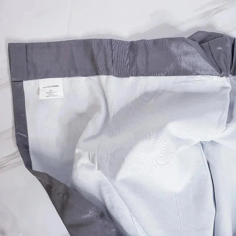 1 Window Panel Curtain Lined Embroidered Gray Grey Size 50
